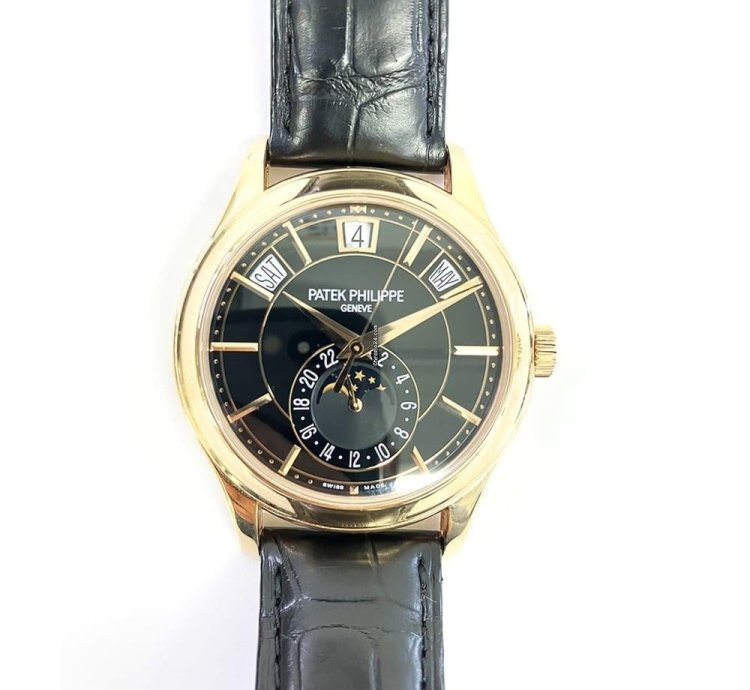 Patek Philippe Annual Calendar Complications Annual Calendar 40mm 5205r-010 Rose Gold With Black Leather Watch Black Dial 2017