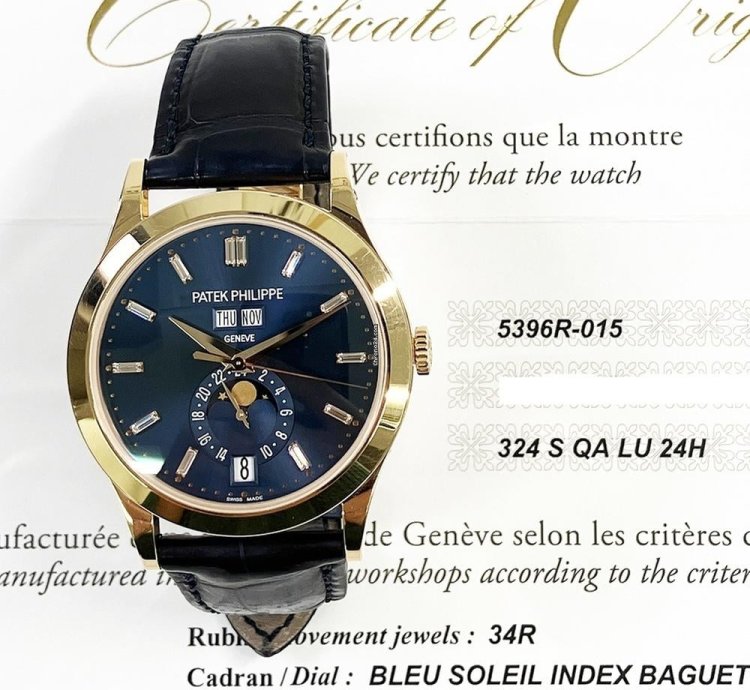 Patek Philippe Annual Calendar Complications Blue Diamond Dial 5396r-015