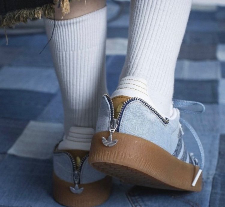 Adidas X Atmos Sambae Stacked Denim Sneakers