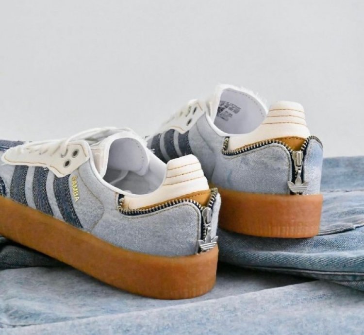 Adidas X Atmos Sambae Stacked Denim Sneakers