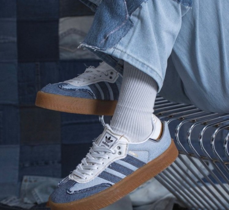 Adidas X Atmos Sambae Stacked Denim Sneakers