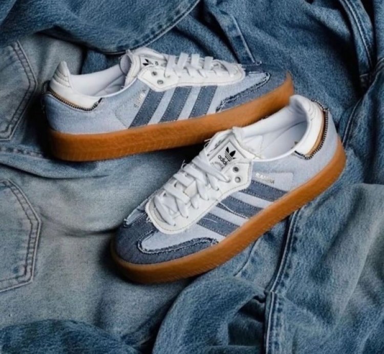 Adidas X Atmos Sambae Stacked Denim Sneakers