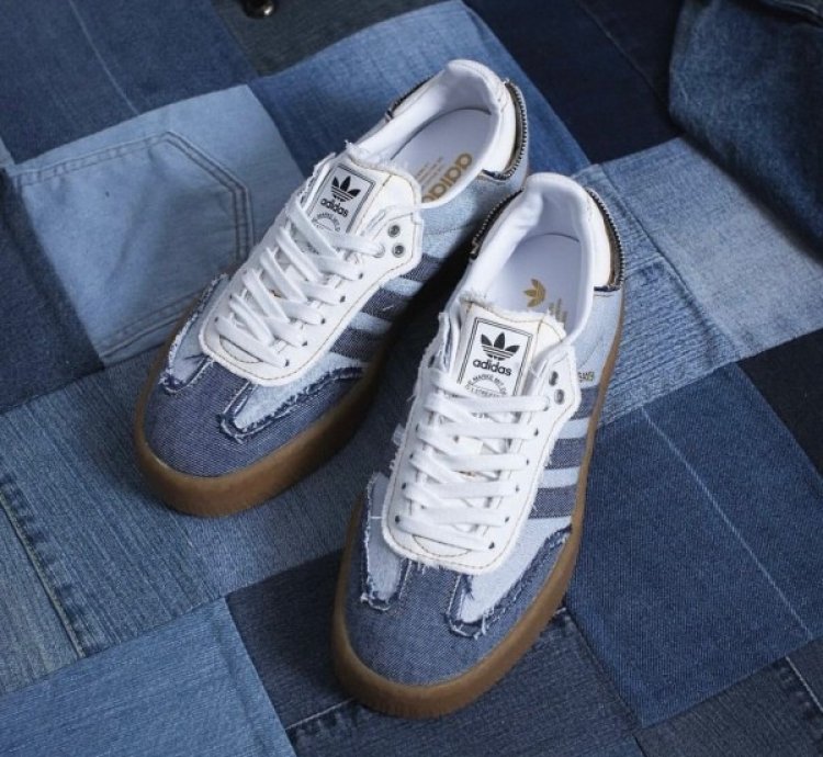 Adidas X Atmos Sambae Stacked Denim Sneakers