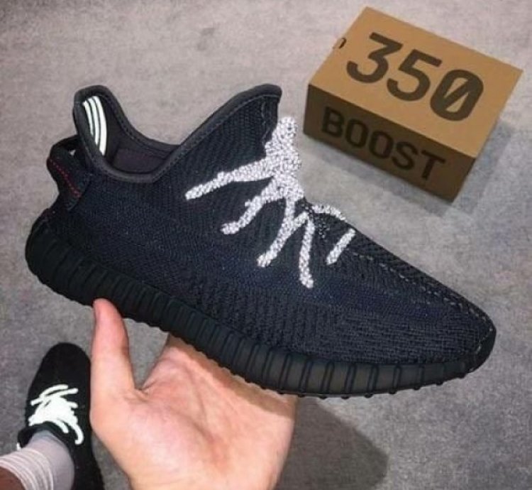 Adidas Yeezy 350 V2 Lace Reflective Black Sneakers Semi Ua