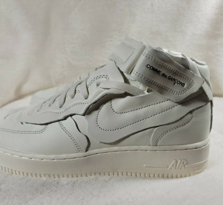 Nike Air Force 1 Mid Comme Des Garcons Cdg White Size 9 5