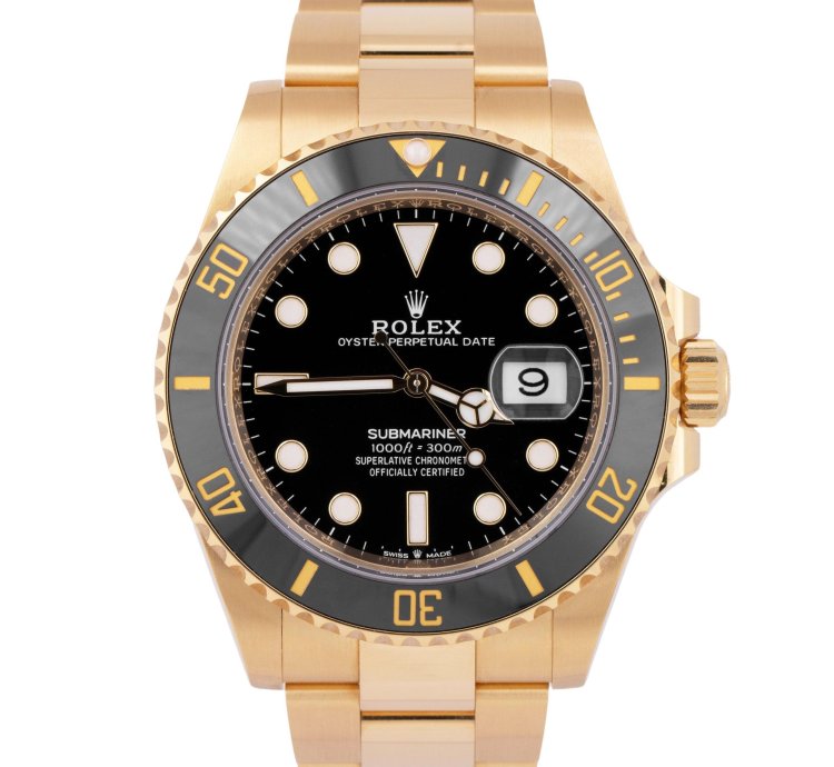 Rolex Submariner Date 2022 New Papers Rolex Submariner Date 41mm 18k Gold Black Watch 126618 Ln Box