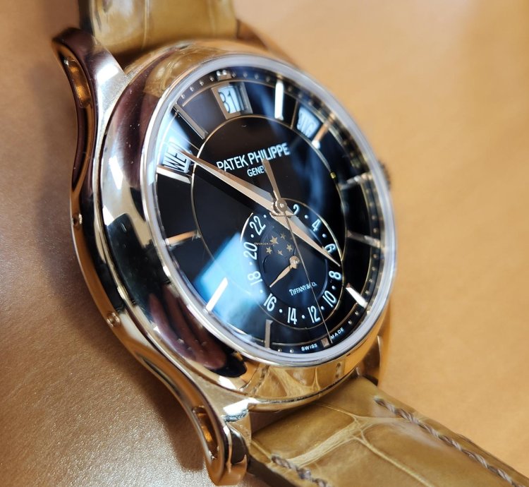 Patek Philippe Annual Calendar Rose Gold Annual Calendar Black Dial Tiffany Stamp Rare