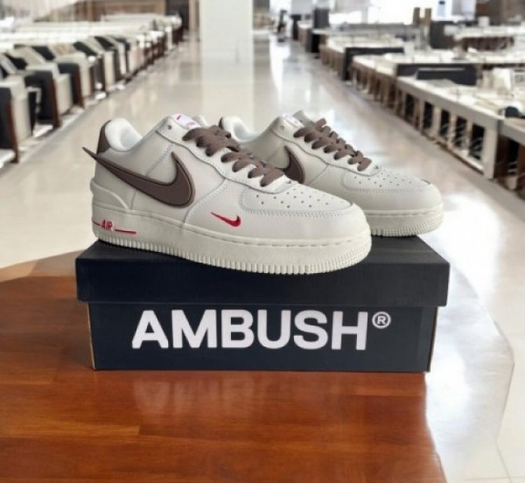 Ambush X Nik E Air Force Milk Coffee Sneakers