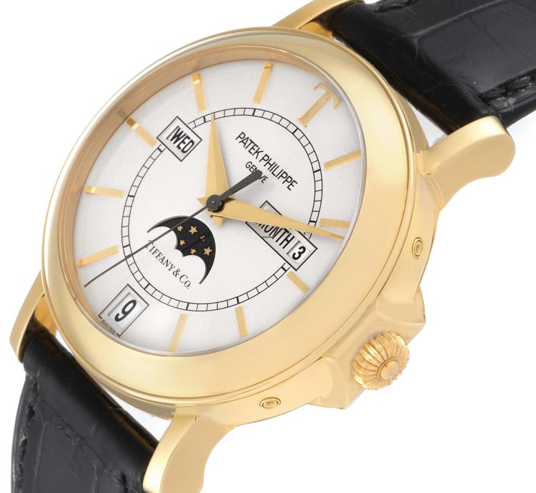 Patek Philippe Annual Calendar Tiffany Annual Calendar Yellow Gold Mens Watch 5150 5150j Box Papers