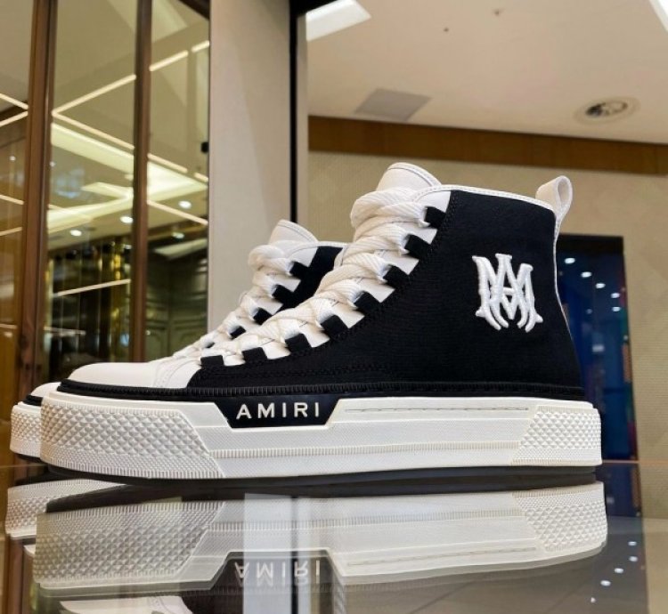 Amiri Ma Court High Top Black White Sneakers