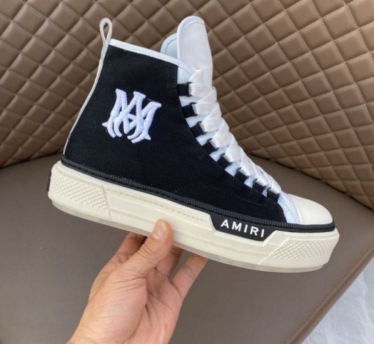 Amiri Ma Court High Top Black White Sneakers