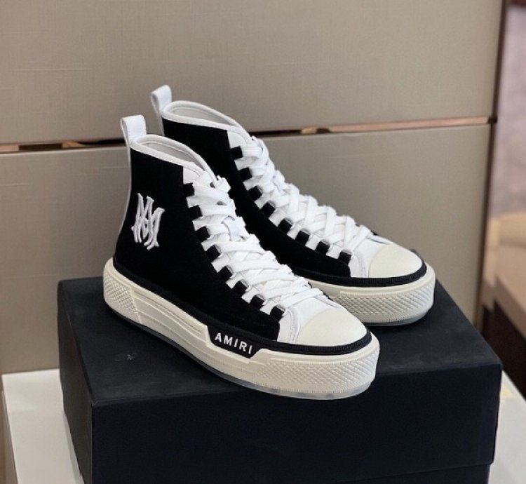 Amiri Ma Court High Top Black White Sneakers