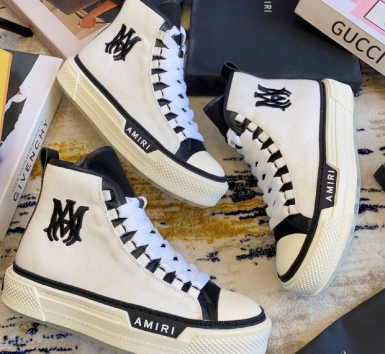 Amiri Ma Court High Top White Sneakers