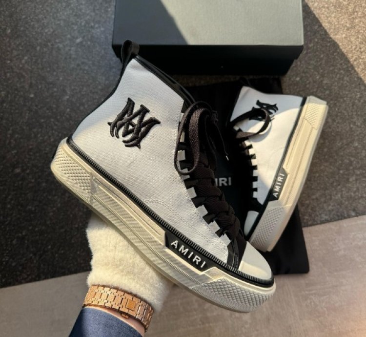 Amiri Ma Court High Top White Sneakers