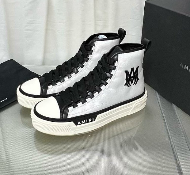 Amiri Ma Court High Top White Sneakers
