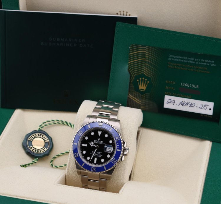 Rolex Submariner Date 2025 New Submariner Date White Gold Cookie Monster 126619lb Full Set