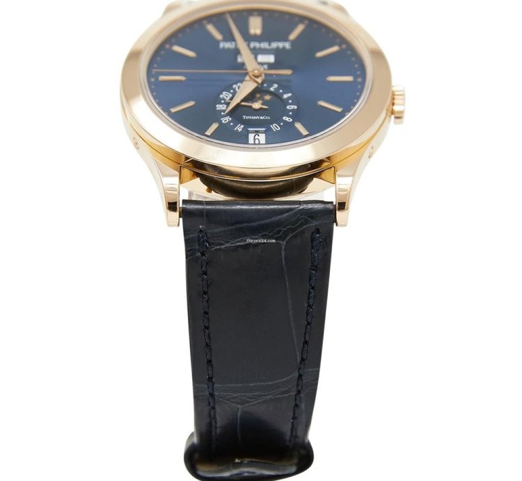 Patek Philippe Annual Calendar Tiffany Co Annual Calendar Rose Gold Blue Dial Full Set Tiffany Stamped Dial Papers