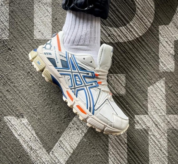 Asic S Gel Kahana 8 Cream Blue Orange Sneakers