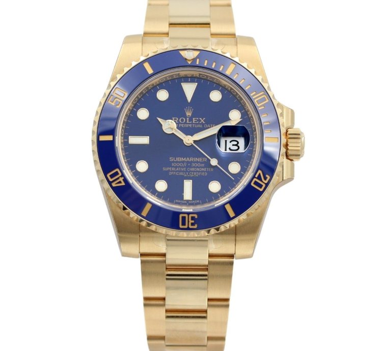 Rolex Submariner Date 40 Mm Gelbgold Blue Dial Ref 116618lb Rolex-foliert Lc100 2020
