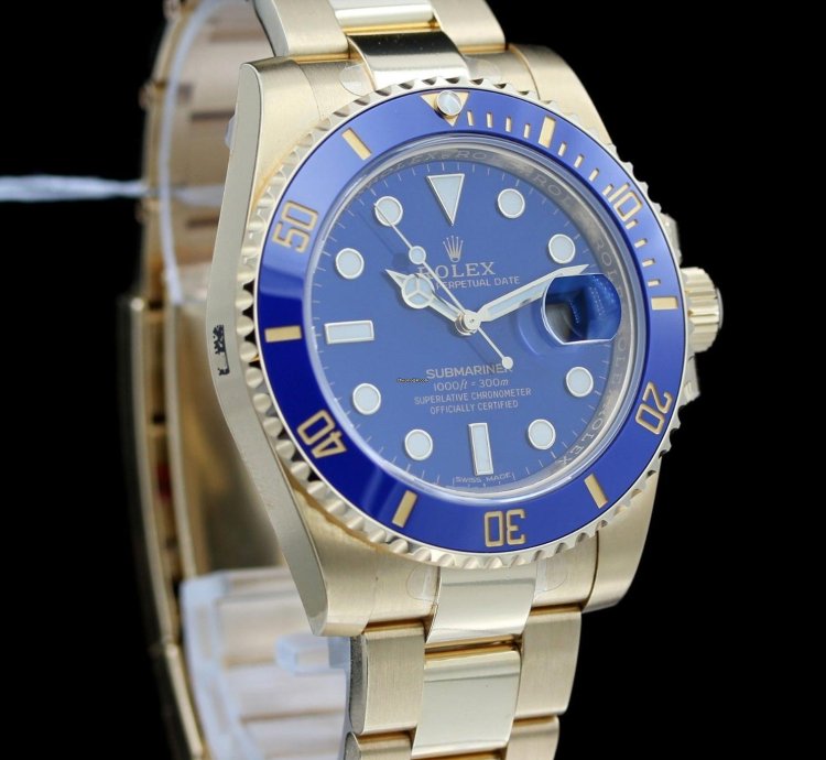 Rolex Submariner Date 40 Mm Gelbgold Blue Dial Ref 116618lb Rolex-foliert Lc100 2020