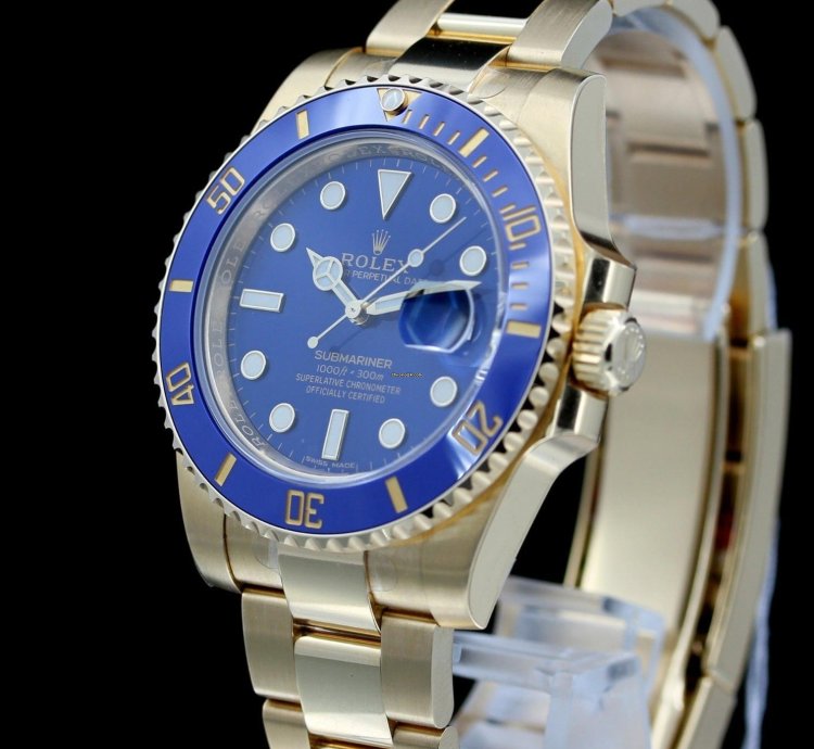 Rolex Submariner Date 40 Mm Gelbgold Blue Dial Ref 116618lb Rolex-foliert Lc100 2020