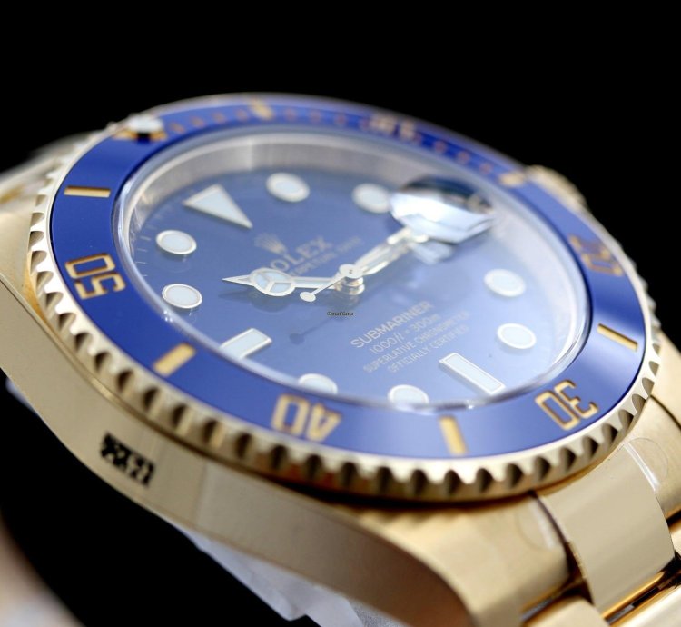 Rolex Submariner Date 40 Mm Gelbgold Blue Dial Ref 116618lb Rolex-foliert Lc100 2020