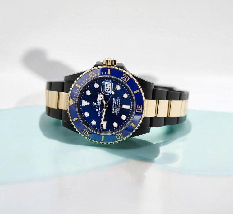 Rolex Submariner Date 41 Mm Black Rolex Dlc-pvd Two-tone 18k Yellow Gold And Black Pvd