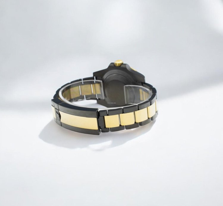 Rolex Submariner Date 41 Mm Black Rolex Dlc-pvd Two-tone 18k Yellow Gold And Black Pvd