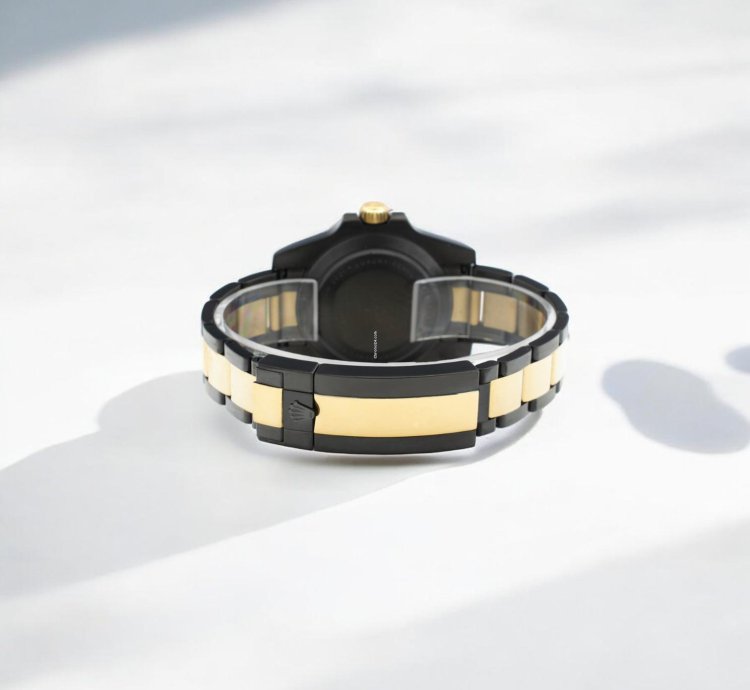 Rolex Submariner Date 41 Mm Black Rolex Dlc-pvd Two-tone 18k Yellow Gold And Black Pvd