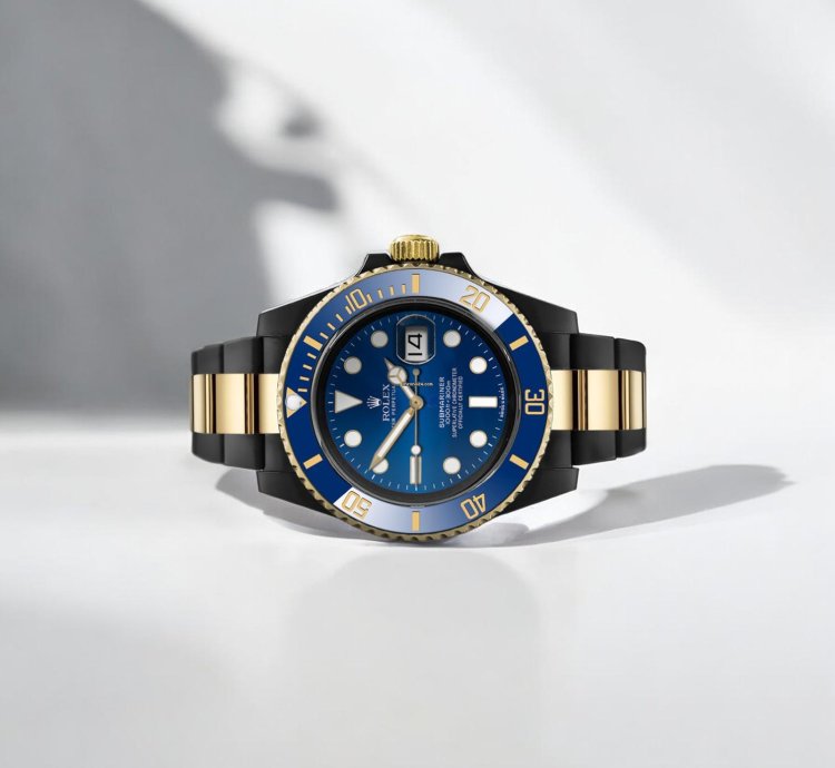 Rolex Submariner Date 41 Mm Black Rolex Dlc-pvd Two-tone 18k Yellow Gold And Black Pvd