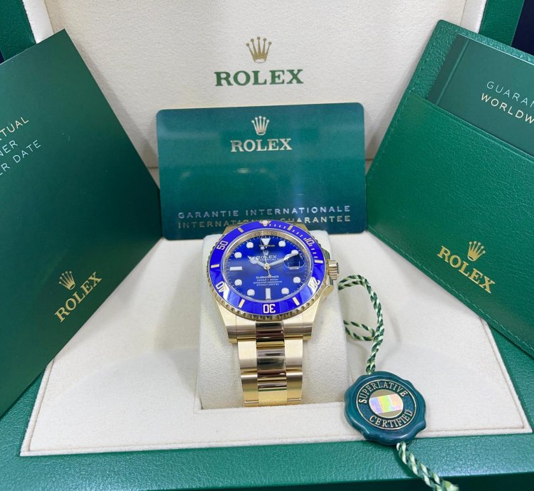 Rolex Submariner Date 41mm 126618lb 18k Yellow Gold Blue