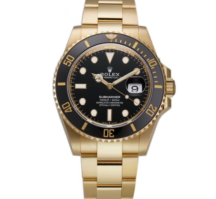Rolex Submariner Date 41mm 18k Yellow Gold Ceramic Bezel Black Dial