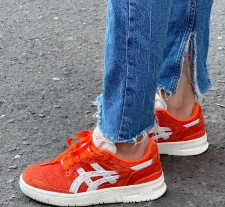 Asics Ex89 Kith Orange Suede Cream Sneakers