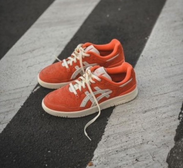 Asics Ex89 Kith Orange Suede Cream Sneakers