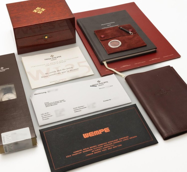 Patek Philippe Annual Calendar Wempe 125 Years Ref 5125g-001 18k White Gold Folding Clasp Full Set Bj-2003