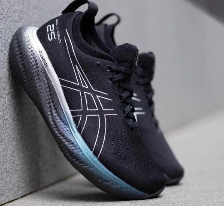 Asics Gel Nimbus 25 Platinum Black Running Shoes