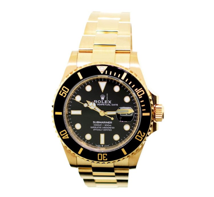 Rolex Submariner Date 41mm Yellow Gold Black Index Dial Black Ceramic Bezel 126618
