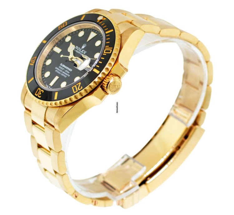 Rolex Submariner Date 41mm Yellow Gold Black Index Dial Black Ceramic Bezel 126618
