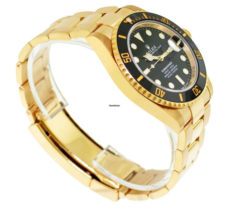 Rolex Submariner Date 41mm Yellow Gold Black Index Dial Black Ceramic Bezel 126618