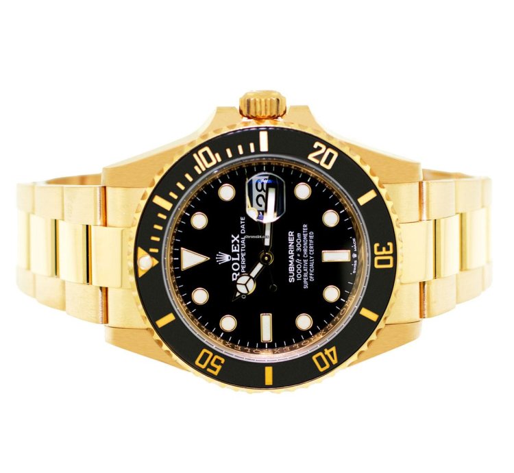Rolex Submariner Date 41mm Yellow Gold Black Index Dial Black Ceramic Bezel 126618