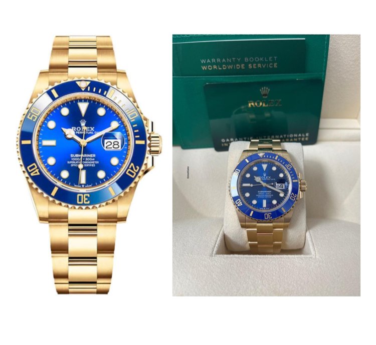 Rolex Submariner Date 41mm Yellow Gold Date Blue Bezel Blue Dial 126618lb