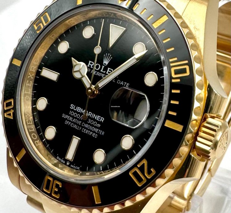Rolex Submariner Date Black Dial 41mm Yellow Gold 126618ln Unworn 2023