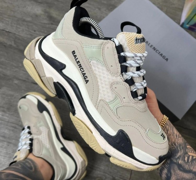 Balenciaga Triple S Beige Black Sneakers