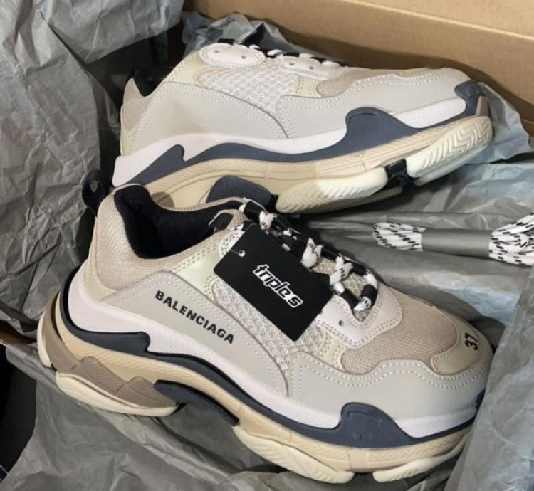 Balenciaga Triple S Beige Black Sneakers