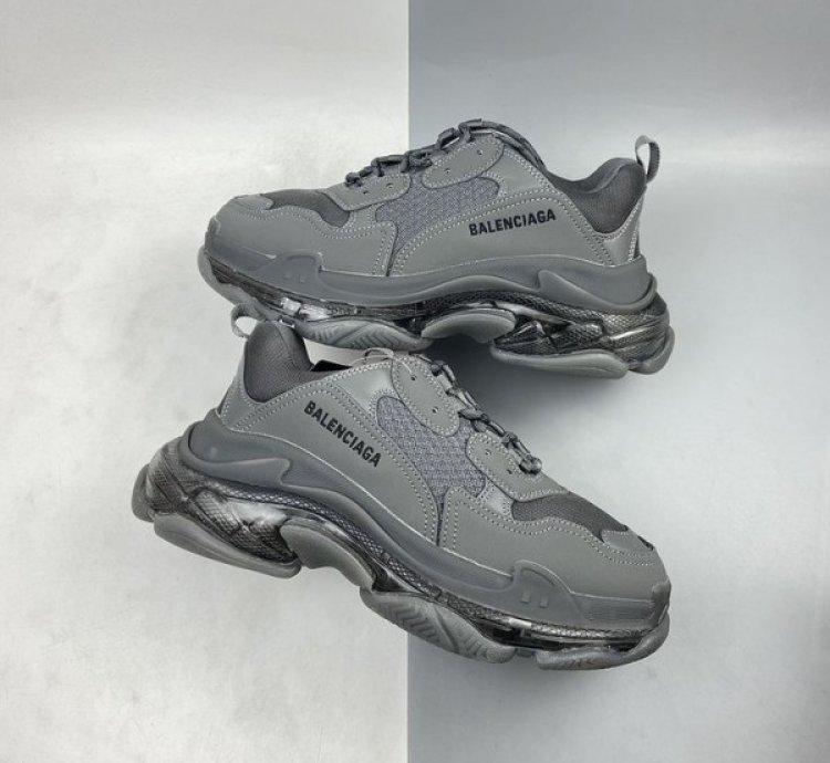Balenciaga Triple S Clear Sole All Grey Sneakers