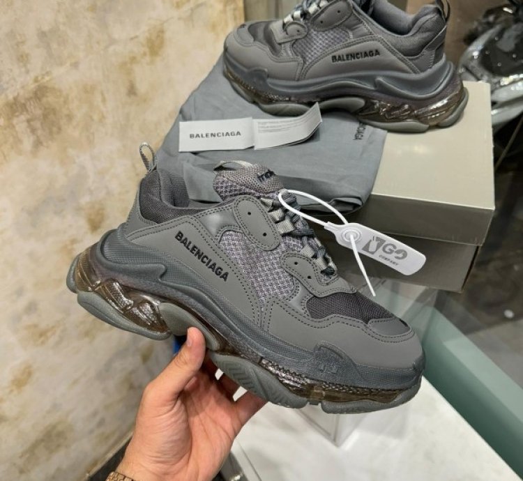 Balenciaga Triple S Clear Sole All Grey Sneakers