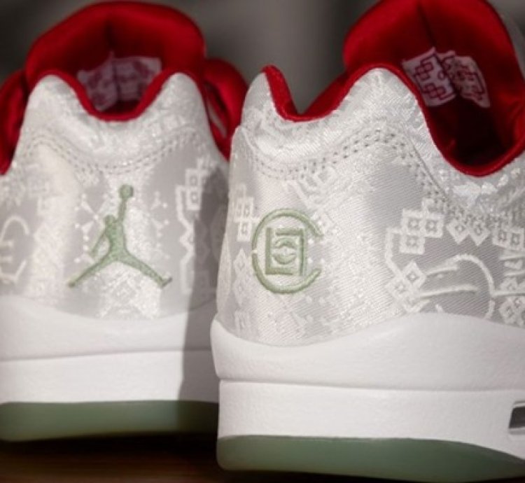 Clot X Nike Air Jordan 5 Low White Silk Basketball Sneakers