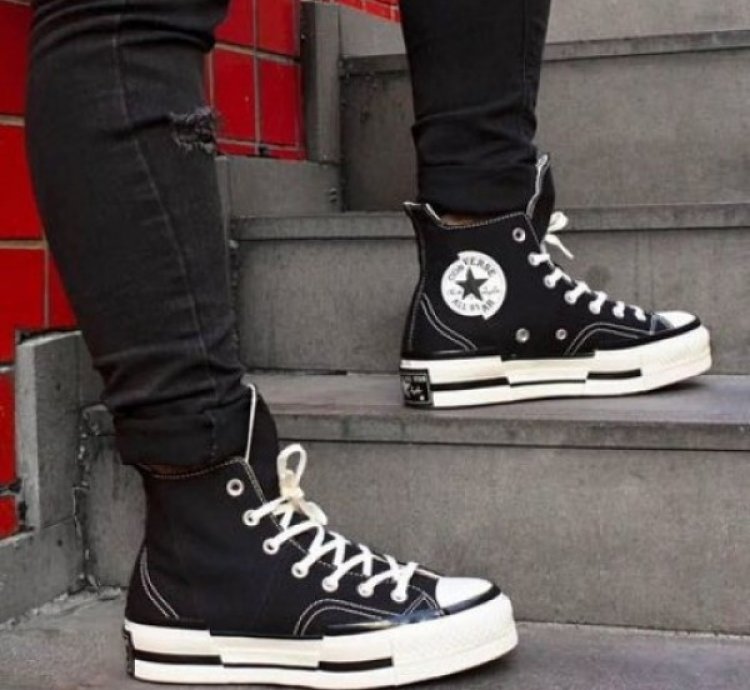 Convers E Chuck Taylor 70 Plus Black White Sneakers