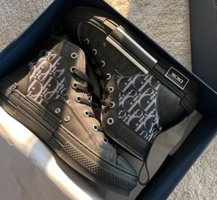 Diior B23 High Top Oblique Black Sneakers