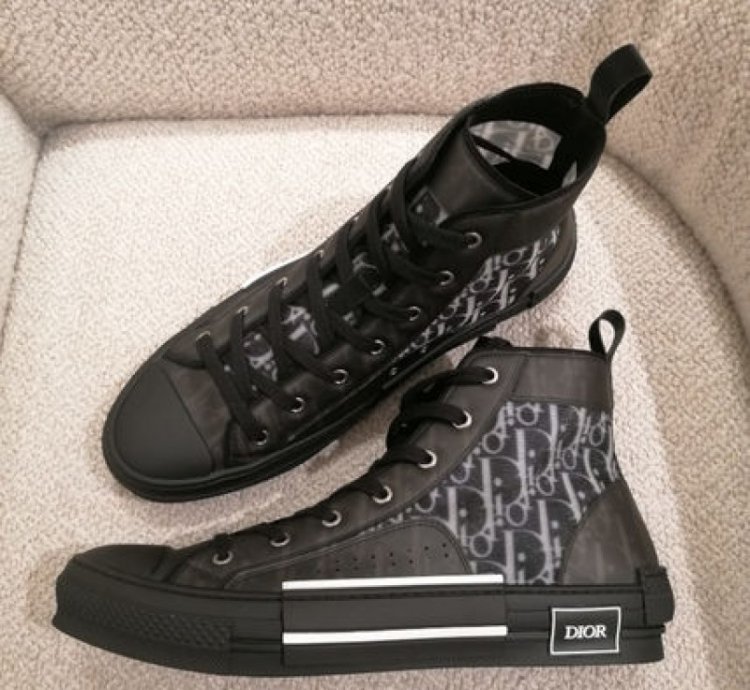 Diior B23 High Top Oblique Black Sneakers